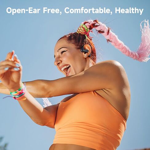 S Open-Ear Headphones - 60H Playtime, Deep Bass, Bluetooth 5.3, IPX5 Waterproof, Built-in ENC Mic - Wireless Over-Ear Earbuds for Sports Running Driving Office in Saudi Arabia