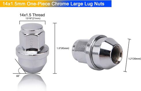 F150 صواميل العروة لـ 2015-2020 Ford F-150 Expedition Lincoln Navigator Factory Stock Wheels، 14x1.5mm قطعة واحدة كروم كبيرة صواميل (24 قطعة) in Kuwait