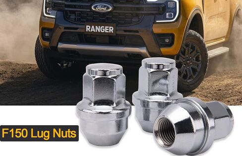 F150 صواميل العروة لـ 2015-2020 Ford F-150 Expedition Lincoln Navigator Factory Stock Wheels، 14x1.5mm قطعة واحدة كروم كبيرة صواميل (24 قطعة) in Kuwait