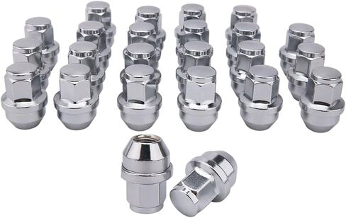 F150 صواميل العروة لـ 2015-2020 Ford F-150 Expedition Lincoln Navigator Factory Stock Wheels، 14x1.5mm قطعة واحدة كروم كبيرة صواميل (24 قطعة) in Kuwait