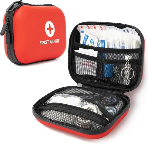 مجموعة الإسعافات الأولية 100 قطعة، مجموعات طبية فاخرة مضادة للماء للصدمات لأي حالات طوارئ، مثالية للمنزل والمكتب والسفر والخارج والسيارة والتخييم والمشي لمسافات طويلة وركوب القوارب، باللون الأحمر in Kuwait