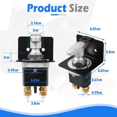 12 فولت-36 فولت 20247 مفتاح فصل البطارية مع لوحة القفل، مفتاح قتل البطارية، عازل مقبض ثابت للسيارة، RV والقارب in Kuwait