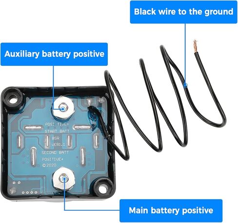 KEMIMOTO 12V 140A Dual Battery Isolator, Waterproof VSR Voltage Sensitive Relay Compatible with RVs, Vehicles, Cars, UTVs, Marine, Caravan, Polaris Ranger/General/RZR, Can-Am, Talon, Pioneer in Saudi Arabia