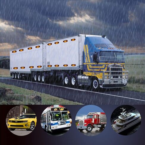 4 قطع 2 كهرماني + 2 مصباح مقطورات أحمر بيضاوي LED، مصباح LED صغير للعلامة الجانبية، مصابيح عالمية 12-24 فولت لتعريف الإشارة، لسيارة شاحنة قارب حافلة SUV Vans دراجة نارية شاحنة in Kuwait