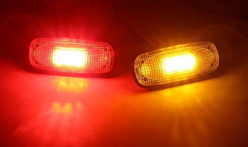 iJDMTOY Clear Lens Amber/Red LED Rear Bed Side Marker Lights Set Compatible With 2003-2009 Dodge RAM 2500 3500 Heavy Duty Dually Truck Double Wheel Side Fenders in Saudi Arabia
