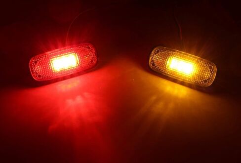 iJDMTOY Clear Lens Amber/Red LED Rear Bed Side Marker Lights Set Compatible With 2003-2009 Dodge RAM 2500 3500 Heavy Duty Dually Truck Double Wheel Side Fenders in Saudi Arabia