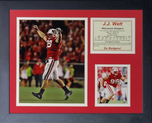 Legends Never Die "مجموعة صور مجمعة بإطار J.J. Watt Wisconsin، مقاس 11 × 14 بوصة in Saudi Arabia
