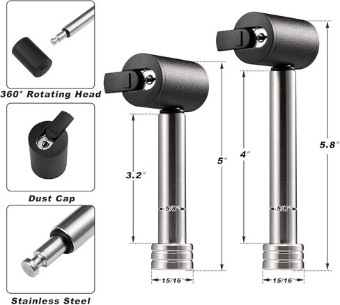 CZC AUTO قابل للتعديل مقطورة وصلة ربط الكرة جبل عرقوب الألومنيوم، 10 بوصة قطرة / ارتفاع، يناسب جهاز استقبال 2 بوصة، 2 ''و 2-5/16'' كومبو كرات سحب الفولاذ المقاوم للصدأ مع دبابيس وأقفال مزدوجة من الفولاذ المقاوم للصدأ in Kuwait