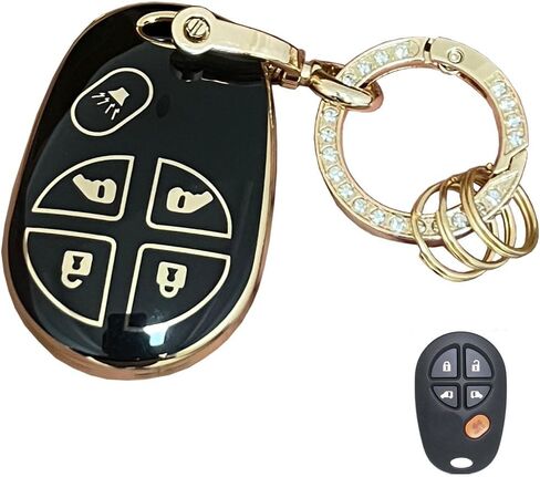 Soft TPU for Toyota Key Fob Shell Fits for Toyota Highlander/Sequoia/Sienna/Tacoma/Tundra 2004-2017 (3B-Black) in Saudi Arabia
