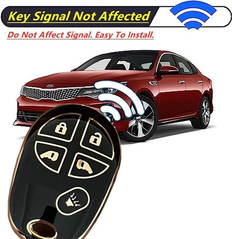 Soft TPU for Toyota Key Fob Shell Fits for Toyota Highlander/Sequoia/Sienna/Tacoma/Tundra 2004-2017 (3B-Black) in Saudi Arabia