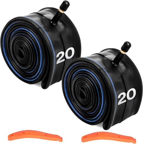 2 Pcs Fat Tire Tube, 20Inch/26Inch x 3.0/3.5/4.0 Bike Tube with AV35/FV33 Valve Stem, High Air Tightness Bicycle Butyl Inner Tube Replacement with Tire Levers for Fat Bikes, 2Packs in Saudi Arabia