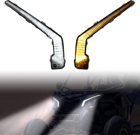 Turn Signal Lights Front LED Fang Lights Signature Light Assembly for Can-Am Maverick X3 XDS XRS Max Turbo R Trail Sport 2017-2024 Accessories(2PCS, Replace #710004994, 710004995) in Saudi Arabia