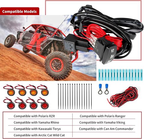 Universal ATV UTV Turn Signal Kit Compatible with Polaris Ranger Polaris BRZ Yamaha Rhino Kawasaki Teryx Can-Am Street Legal Kit in Saudi Arabia