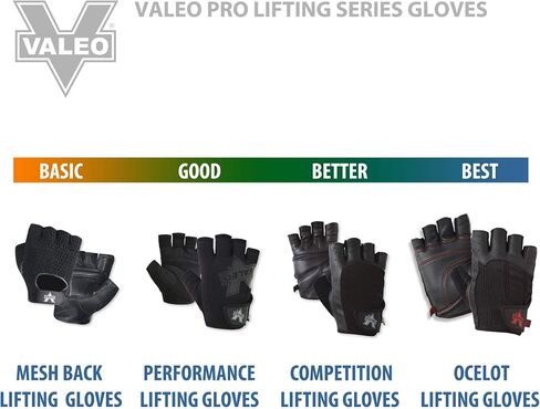 قفازات رفع بدون أصابع من Valeo Industrial V335 Pro-Material/Competition، VA5149، زوج، أسود، كبير in Kuwait