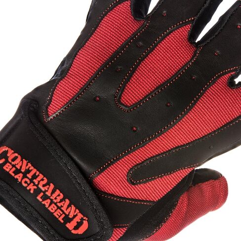 Contraband Black Label 5150 Mens Pro Leather Fingerless Weight Lifting Gloves - Durable Light - Medium Padded Split Leather Gym Gloves - Perfect Classic Lifting Gloves (Pair) in Saudi Arabia