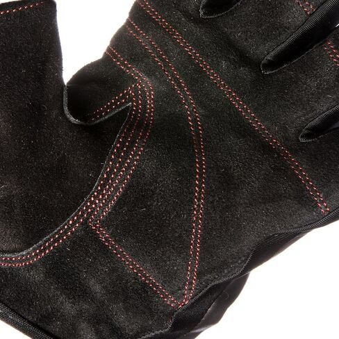 Contraband Black Label 5150 Mens Pro Leather Fingerless Weight Lifting Gloves - Durable Light - Medium Padded Split Leather Gym Gloves - Perfect Classic Lifting Gloves (Pair) in Saudi Arabia
