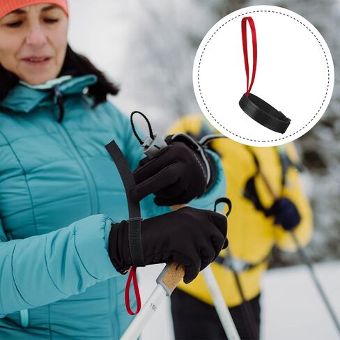 8 Pieces Sport Glove Strap Glove Leash Wrist Strap Ski Handcuff for Hanging Glove, Outdoor, Red, Black in Saudi Arabia
