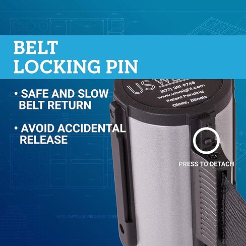 دعامة فولاذية ممتازة للوزن الثقيل في الولايات المتحدة مع حزام ممتد قابل للسحب بطول 13 قدمًا - فضي - ستة عبوات in Kuwait