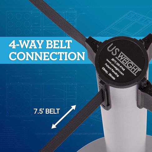 دعامة فولاذية ممتازة للوزن الثقيل في الولايات المتحدة مع حزام ممتد قابل للسحب بطول 13 قدمًا - فضي - ستة عبوات in Kuwait