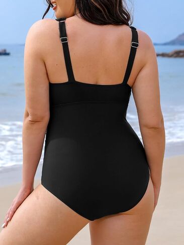 CUPSHE Women's One Piece Swimsuit Plus Size Bathing Suit V Neck Hollow Out Mesh Swimwear in Saudi Arabia