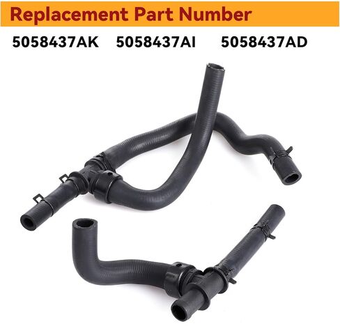 مجموعة خرطوم السخان مع إمداد TEE-إرجاع متوافق مع Dodge Journey 2.4 VVT 2008-2020 طقم أنابيب خرطوم السخان رقم القطعة 5058437AK 5058437AD 5058437AI قطعتان in Kuwait