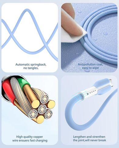 2024 Latest USB Type C Cable (3/6/10 FT) Fast Charging 3 Pack Silicone Short & Long Type C Charger Cable for Samsung,Switch,iPad Mini 6/ Pro 2021, MacBook Pro 2020 and More. in Saudi Arabia