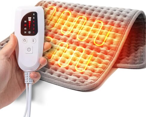 Heating Pad for Back Pain Cramps Relief,Electric Heating Pad for Neck and Shoulder,XL Heating Pad with Auto Shut Off,6 Heat Settings,Machine Washable,Gifts for Women, 12" x 24" in Kuwait