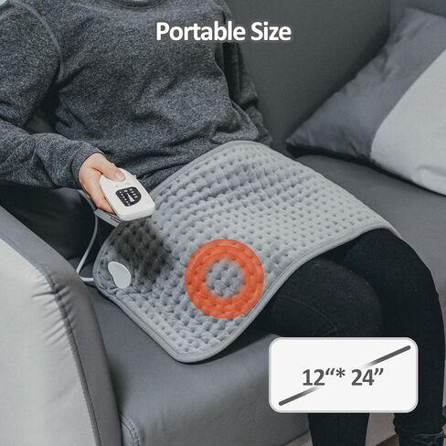 Heating Pad for Back Pain Cramps Relief,Electric Heating Pad for Neck and Shoulder,XL Heating Pad with Auto Shut Off,6 Heat Settings,Machine Washable,Gifts for Women, 12" x 24" in Kuwait