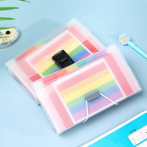 2pcs 13 Pockets Flash Card Holder - 7x4.7 Inches, A6 Accordian File Organiser for Cards, Coupons, Receipt, Tax Item, Mini Ticket Expanding Folders, Expandable Portable Folder(Size:2pcs) in Saudi Arabia