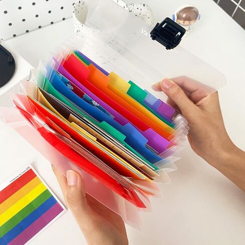 2pcs 13 Pockets Flash Card Holder - 7x4.7 Inches, A6 Accordian File Organiser for Cards, Coupons, Receipt, Tax Item, Mini Ticket Expanding Folders, Expandable Portable Folder(Size:2pcs) in Saudi Arabia