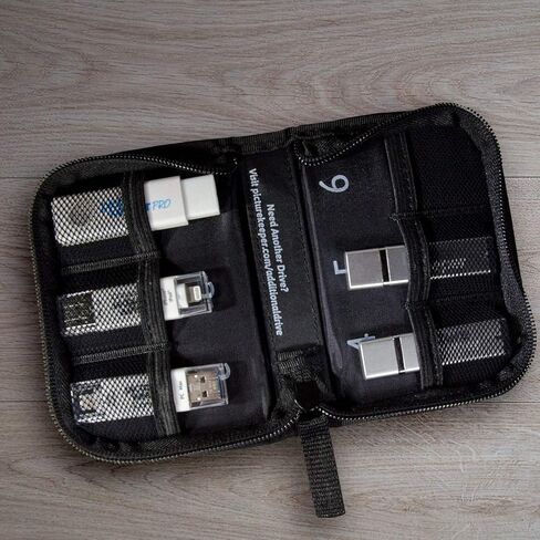 محرك أقراص فلاش USB من Picture Keeper وحقيبة سفر لتنظيم التقنية، يحمل 6 محركات أقراص USB in Kuwait
