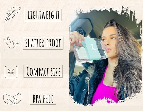 | زجاجة مياه مسطحة 15 أونصة للمحفظة وفرشاة تنظيف مرنة | زجاجة مياه مربعة خالية من مادة BPA | زجاجات مياه رفيعة مقاومة للتسرب/السقوط للسفر، زجاجة مياه صغيرة in Kuwait