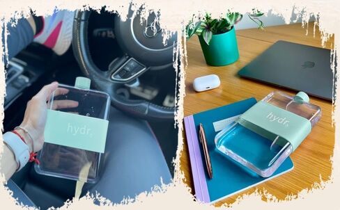 | زجاجة مياه مسطحة 15 أونصة للمحفظة وفرشاة تنظيف مرنة | زجاجة مياه مربعة خالية من مادة BPA | زجاجات مياه رفيعة مقاومة للتسرب/السقوط للسفر، زجاجة مياه صغيرة in Kuwait