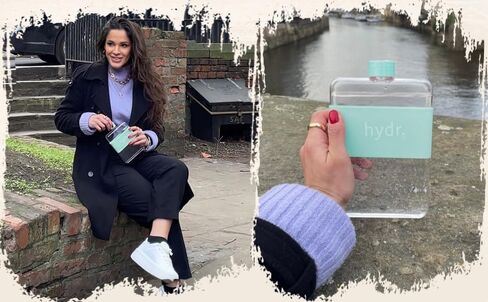 | زجاجة مياه مسطحة 15 أونصة للمحفظة وفرشاة تنظيف مرنة | زجاجة مياه مربعة خالية من مادة BPA | زجاجات مياه رفيعة مقاومة للتسرب/السقوط للسفر، زجاجة مياه صغيرة in Kuwait