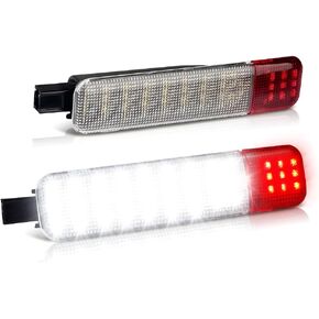 LESAUCE LED Interior Door Light Door Panel Courtesy Warning Light Lamp Assembly Fit for 1999-2006 Silverado/Sierra 1500 2001-2006 3500 2500 HD 1999-2006 Yukon 1995-1999 C1500 C2500 C3500, Red&White