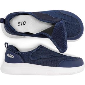 STQ Wide Toe Box Shoes Women Walking Shoe, Hook and Loops Orthopedic Shoes with Arch Support for Seniors, Bunions, Plantar Fasciitis, Hammertoes, Swollen Feet