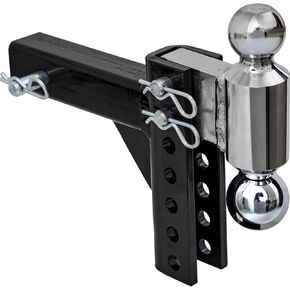 Buyers Products 1802600 Adjustable Dual Ball Hitch with 2" & 2-5/16" Towing Balls for 2" Hitch Receivers, 5" Drop/Rise, Multi-Use Towing Hitch for Trucks & Trailers