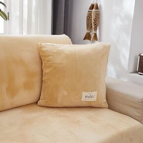 Soft Velvet Sofa Cushion Covers - Stretch Anti-Slip Sofa Covers Couch Cushion Covers for Sectional Sofa L Shape, Sofa Cushion Slipcover Furniture Protector (Navy, Large Single Seat Cover)