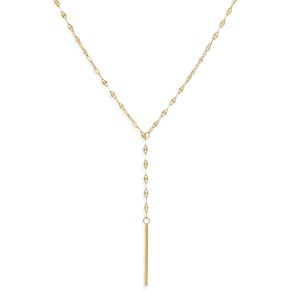 Jean Beau Gold Long y Netlace for Women ، Slety 14k Gold Praced Bar Chain قابل للتكديس قالمة على شكل Y على شكل Y هدية مجوهرات الحفلات اليومية