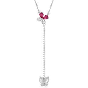قلادة الولادة الفراشة 925 الفضة الجنيه الاسترليني مع 12 birthstone y قلادة دمعة هدية المجوهرات للنساء