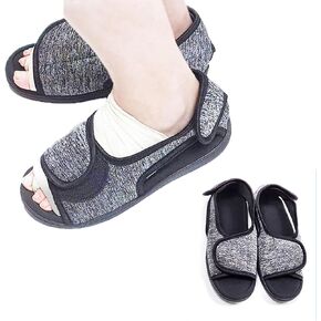 Open Toe Diabetic Shoes for Swollen Feet,Adjustable Walking Shoes Unisex Extra Wide Soft, Reduce Friction Indoor Outdoor Sandals (L)