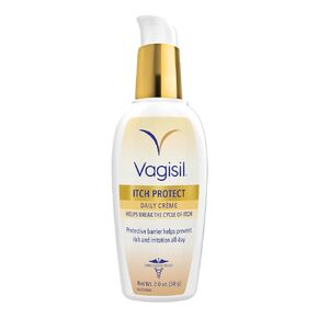 حكة Vagisil حماية الكريم اليومية مع دقيق الشوفان قبل الرائحة ، صيغة وقائية خالية من العطور مع زبدة الشيا وزيت عباد الشمس ، مرطب المتوازن السريع في درجة الحموضة ، hypoallergenic ، 2 أوقية