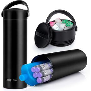 Leng Ke 24H Insulin Cooler Travel Case with TSA Approved Ice Pack - Refrigerated Medicine Cooler Travel Case Diabetes Travel Case Bottle for Insulin Pens and Diabetic Supplies (Shiny Pink)