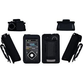 Premium Fitted Leather Case with Screen Protector & Rotatable Belt Clip (Neck Lanyard) for Medtronic Minimed Insulin Pump 630G/ 640G/ 670G/770G/780G (All Model) (Black)