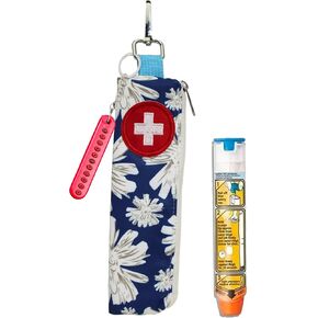 قطعة واحدة من القضية الحاملة ، حاملة قلم EPI Case Case ، حاملة EpiPen Slim مع حقيبة حامل EpiPen Clip لـ 1epipen Allergy Medicals (Blue)