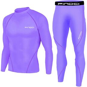 Men's Sports Running Set Compression Shirt + Pants Skin-Tight Long Sleeves Quick Dry Fitness Tracksuit Gym Yoga Suits