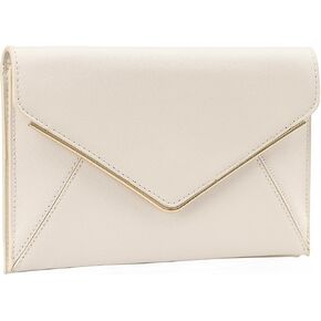 DEXMAY Evening Clutch Handbag for Women Elegant Saffiano PU Leather Envelope Handheld Purse Formal Foldover Dressy Bag