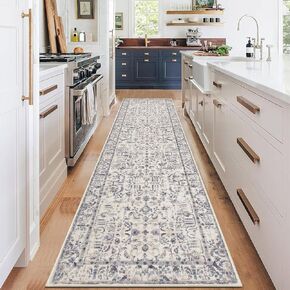 U'Artlines Runner Brug للممرات 2'x6 'حصيرة أرضية غير قابلة للانزلاق مع سجادة بوهو ناعمة من المطاط لينة لغرفة النوم حمام مغسلة (أخضر داكن)