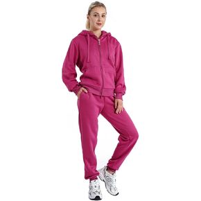 Sherpa Zipper Womens تعرقات التعرق النشط الركض النشط 2 قطع هوديي وسراويل شتاء مجموعات الشتاء