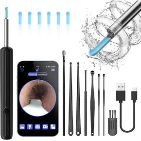 Ear Wax Removal Kit with Camera and Light, Ear Cleaner with HD Lens, Silicone Protective Case is Soft and Comfortable, Adapts to Android and iOS Christmas Gift